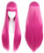 Linfairy Perruque de Princesse longue rose vif 85CM pour Costume Halloween Cosplay pour femmes