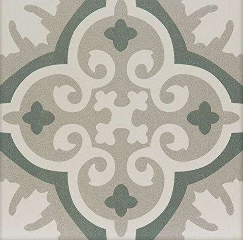 Casa Moro | azulejos de cerámica mediterránea oriental Muna 20x20 cm 1sqm de gres porcelánico en aspecto de cemento | azulejos de piso y pared para la hermosa cocina pasillo y baño | FL7012