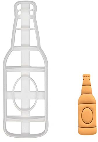 BAKERLOGY Beer Bottle Cookie Cutter - Detailed Biscuit Cutter Design for Baking and Crafts, Ideal on Fondant, Dough, Clay