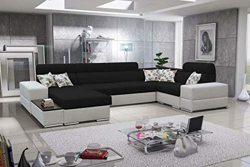 Großes Ecksofa mit Schlaffunktion Wohnlandschaft Mateo Polstersofa Couch XXL Sofa 26 (Links)
