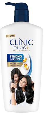 Clinic Plus Strong & Long Shampoo, 650 ml, mit Milk Proteins & Multivitamins für Gesundheit und langes Haar – Strengthening Shampoo für Haarwachstum