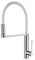 GRIFEMA Dover, Robinet de Cuisine LED à 3 Couleurs Changeantes, Mitigeur d'Évier Blanc avec Bec Flexible, Nickel Brossé