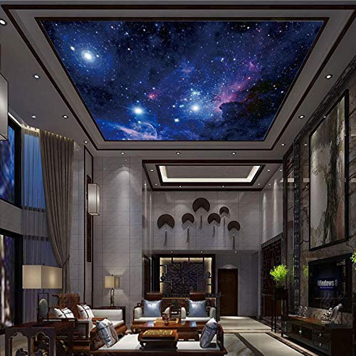 Deckentapete Cosmic Galaxy Sternenhimmel 3D-Decke Benutzerdefinierte Wandbild Dachdecke Ktv Hotel Bar ThemeTapete 3d wandbild tapeten vintage Moderne Papier-400cm×280cm