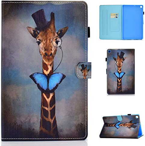 Bspring Case For Galaxy Tab S6 Lite, Premium PU leather Stand Business Folio Case Cover with Card Slots and Multi-angle for Samsung Galaxy Tab S6 Lite 10.4 P615/P610,Giraffe