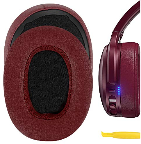 Geekria QuickFit Replacement Ear Pads for Skullcandy CrusherWireless/CrusherEVO/CrusherANC, Hesh3/HeshEVO/HeshANC, Venue ANC Headphones, Repair Parts (Deep Red)