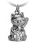 FABACH Porte-clés chat porte-bonheur Maneki Neko - Joli chat porte-bonheur - Pendentif en métal - Cadeau, argenté, Taille unique, Porte-clés
