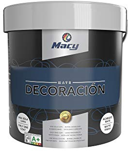 Macy Pintura Plástica Mate Decoración Interiores Excelente Cubrición, Acabado Perfecto. Color Nilo. 15 Litros