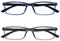 OPULIZE See-Lesebrille Blaulichtfilter 2er Pack Schmal Rahmen Federscharniere Verbessern Den Schlaf Computer Gaming Entspiegelt Transparenter Blau Grau Herren Damen BB9-37 +1.50