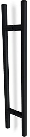 oppali Negro Acero inoxidable 304 Puerta Delantera Tiradores | Diámetro Del Mango 25mm | Redondo T-Bar | 50cm Longitud Total