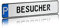 Individuelles Parkplatzschild 520x110mm mit P-Symbol aus Aluminium Wunschkennzeichen mit eigenem Text Wunschname für Parkplatz Schild (07 P - Besucher)