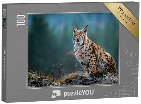 puzzleYOU: Puzzle 100 Teile „Eurasischer Luchs“ – aus der Puzzle-Kollektion Luchse, Tiere in Wald & Gebirge