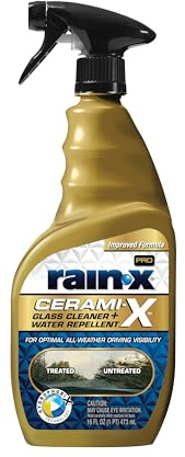 Rain-X 630178 Cerami-X Glass Cleaner + Water Repellent, 16oz - Cleaning Effectively While Remaining Streak Free, Protecting Against Contaminants and Stains