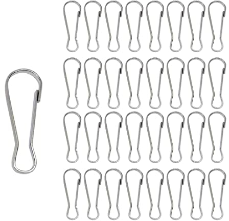 通用 CL-Link 80 Stücke Metall Federhaken Stahl vernickelt Simplexhaken Fahnenmast Clip für Schlüsselbund,Wäscheleine,Fahnenstange