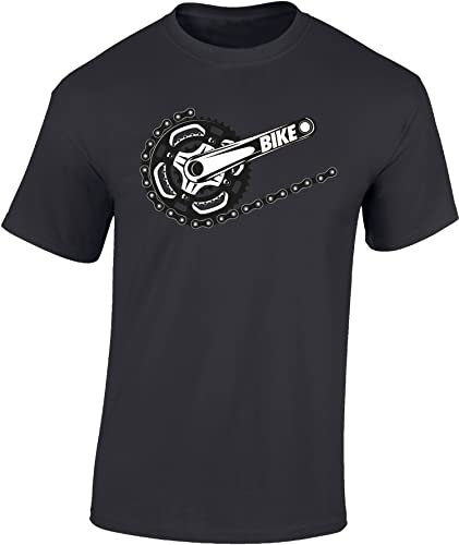 Baddery Fahrrad T-Shirt Herren : Bike - Mountainbike Shirt (Mausgrau S)