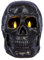 Luminara Flammenlose duale bewegliche Flamme, großer Skelett-Totenkopf-Figur (14,9 x 19,1 cm), Echtwachs-LED-Kerze, geruchlos, Timer, Schwarz