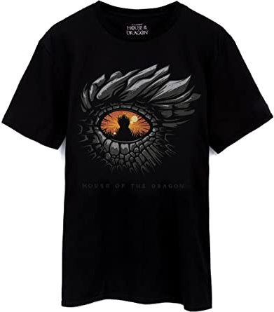 Game of Thrones House of The Dragon Eye Mens T-Shirt | Adults Women War Drama Black Top | Fantasy Series Merchandise