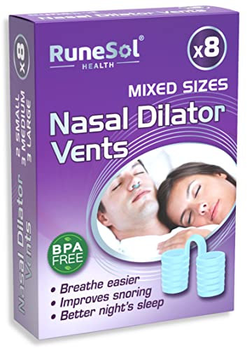 Runesol Nasenspreizer Gegen Schnarchen, 8 x Gemischt Blau, Schnarchstopper Nasendilatatoren, Anti Schnarch Nasendilatator, Antischnarchen Einschlafhilfe Erwachsene, Snoring Stopper, Schnarch-Stopper