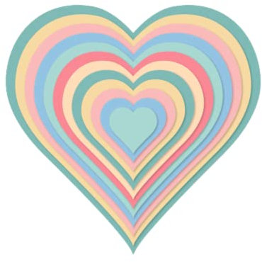 Craftelier - Essentielle Stanzschablonen Set für Scrapbooking und Bastelarbeiten | Herzform - Ungefähre Stanzgrößen zwischen 2,5 x 2,5 cm und 13,7 x 13,7 cm