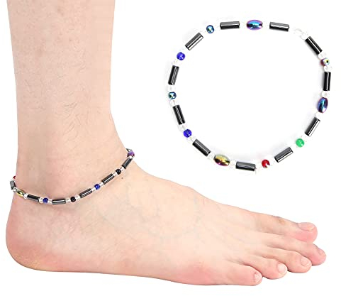 Magnetische Therapie, Linderung der Ermüdung Magnetisches Hämatit magnetisches Armband für Füße Knöchel-Magnetische Fußkettchen für Frauen, magnetisches Fußkettchen Gewichts verlust Fett verbrennung v