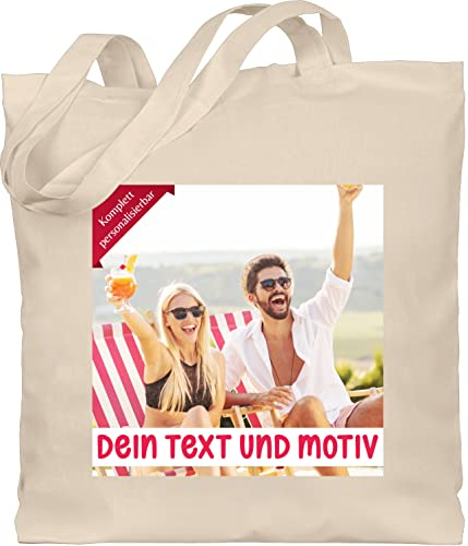 Baumwolltasche - eigenem Bild - Eigenes Foto Geschenk I - Unisize - Naturweiß - tasche für kita kindergarten stofftasche selbst drucken photo beutel taschen bedrucken kindergartentasche
