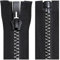 Aerzetix - C64189 - Cerniera Lampo iniettata separabile N°8 55cm autobloccante - tiretto Decorativo in Metallo - Colore Nero e Argento - Rete cursore merceria Abbigliamento Cucito