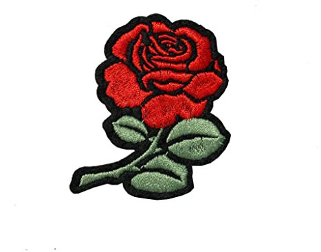 England Rose Embroidery Patch Iron on or Sew on Embroidered Motif Transfer English Rose Applique