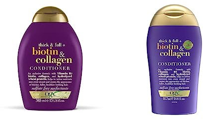 OGX Biotin & Collagen Hair Thickening Conditioner, 385ml & Thick & Full + Biotin & Collagen Conditioner 88.7 ml