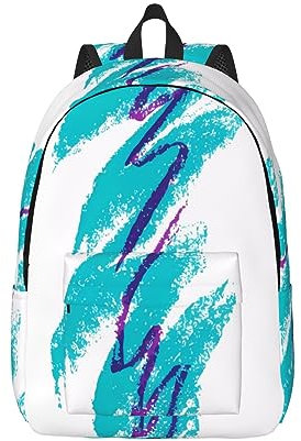 PartyUnix Legerer leichter Canvas-Rucksack – stilvoll und robust, für Herren, Damen, Jugendliche, 90er-Jahre-Cup-Design, Schwarz , S