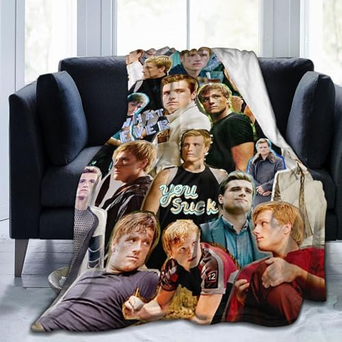 Josh Hutcherson Decke, 3D-bedruckte Plüschdecke, leicht, super weich, warm und bequem, Anti-Pilling-Mikrofaser-Flanell-Fleecedecke für Couch, Bett, Sofa, 3 Größen