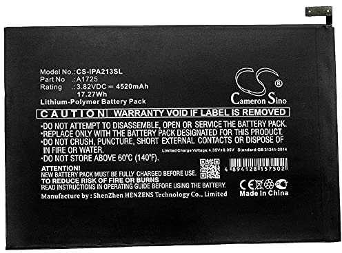 Cameron Sino Batterie de rechange pour A2114, A2124, A2125, A2126, A2133, iPad mini 5, MUQX2LL/A PN : A1725 4520 mAh / 17,27 Wh
