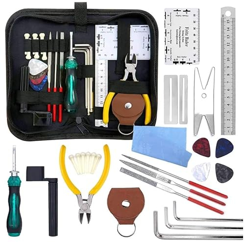 27 Piezas Kit Herramientas Guitarra Eléctrica,Cuidado de Guitarra Limpieza y Mantenimiento Guitarra,Juego de Reparación de Guitarras Mantenimiento de Guitarra,para Ukelele Banjo Bajo
