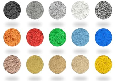 SAMATEC Farbchips Einstreuchips Colorchips Dekochips Farbflocken für 1K & 2K Bodenbeschichtung 1Kg - große Farbauswahl (Grau)