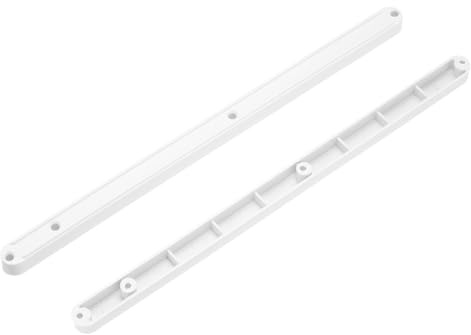 PATIKIL 4 Stück 12 Zoll Schubladenschienen Kunststoffführungsschienen Weiß | Seitlich montierte Schienen, Für Schrank/Schublade/Nachttisch/Tisch/Kleiderschrank, Mit 19/32 15mm Nut