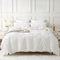 SOULFUL Housse de Couette 220x240 Coton, Blanc Laiteux Ensembles de Housse de Couette avec Fermeture Éclair, 100% Coton Lavé, Texture Lin, Parure de Lit 220x240 Coton avec 2 Taie d'oreiller 65x65 cm