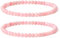 Landorilo 2 Bracelets en Pierres Naturelles pour Homme et Femme, Composé de Perles de Pierre à Facettes de 4mm, Yoga Élastique, Bracelet Porte Bonheur(2F Rose)