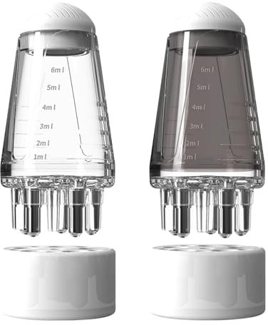 2x Hair Oil Applicator, Kopfhaut Massierendes Kopfmassagegerät, Tragbarer Kopfmassageöl-Applikator, Scalp Massage Comb With Roller Ball, Applikator Flasche Haare Zum Auftragen Von Haaröl