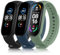 Amzpas 3Stück Armband für Xiaomi Mi Band 6 Armband Damen Herren,Neues Silikon Sport Ersatzarmbänder Uhrenarmband für Xiaomi Mi Band 5/Mi Band 6 (Schwarz/Blau/Grün)