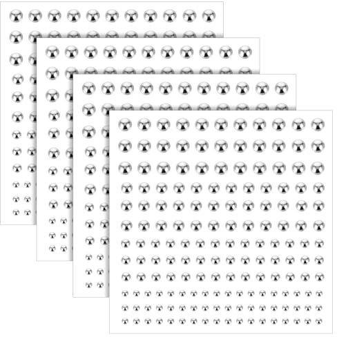 Mabor Face Lip Stud, Fake Piercing Fake Nose Stud Eyebrow Studs Non Face Piercing Nose Stick on Silver Belly Button Sticker Cool for Women Men