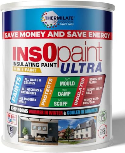 Thermilate InsOpaint Ultra Insulation Paint 5L Sage Green Matte - Energy Saving, Long Lasting Acrylic Emulsion for Walls & Ceilings – Anti-Condensation, Mould Resistant, Durable Thermal Protection
