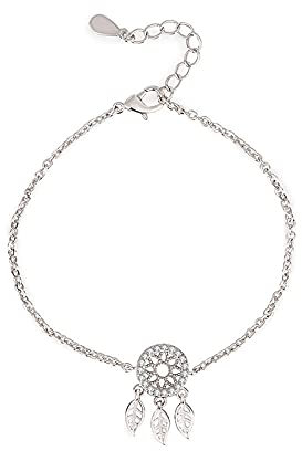 XSXSX Silver bangles for women,silver bangle,Ladies 925 Sterling Silver Bracelet Vintage Dreamcatcher Bracelet Ladies Sterling Silver Jewellery ChristmasFor Sisters Friend Couples