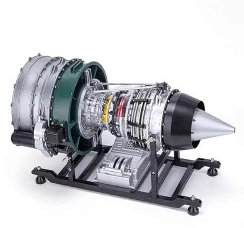 BuildCubes 1/10 Combustion Engine Kit, Double Rotor Axial Turbofan Engine Model Kit, Aeroplane Engine Kit, Aeroplane Engine, 1000 + Pieces DIY Assembly Ducted Fan Motor Model Gift