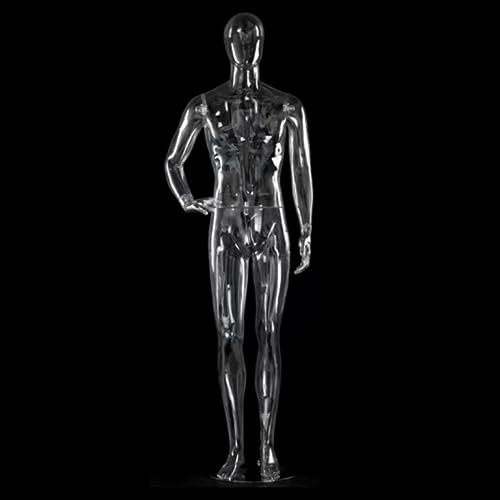 Schaufensterpuppe, Schneiderpuppe Für Herren, Transparent, Komplett Mit Kopf, Stabile, Leichte, Realistische Schneiderpuppe, Schaufensterpuppe Für Bekleidungsgeschäfte Und Fotogebäude (Größe: