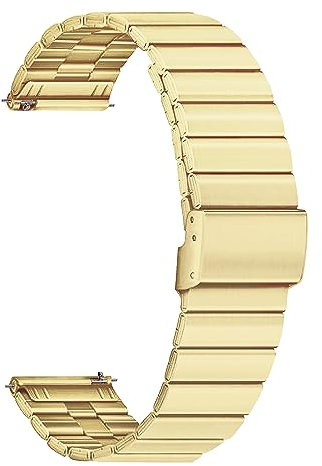 ONE ECHELON Cinturino di ricambio a sgancio rapido compatibile con Fossil Q Marshal Gen 2, in acciaio inossidabile, regolabile, colore oro