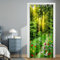 Surwin Türvorhang Blickdicht mit Ösen, Vorhang Thermovorhang Kälteschutz Verdunkelungsvorhang Gardinen Wohnzimmer für Schlafzimmer Blackout Garderobenstangen -Wald (Blumen,80x150cm)