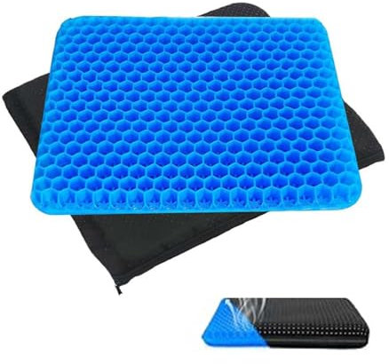 HUAZEXINX Grande cuscino da seduta in gel per lunghe sedute, con rivestimento antiscivolo, allevia la pressione, design morbido e traspirante, per auto, ufficio, sedia da scrivania e sedia a rotelle