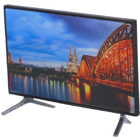 DOITOOL Miniature Doll House TV 1:12 Scale Dollhouse Accessories Mini Television Dollhouse Miniature Furniture Decor, 2.3X1.3 Inches