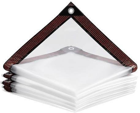 Laneetal transparente Abdeckplane wasserdicht mit Ösen 4x4m | Mehrzweckplane; für Gartenmöbel & Trampolin; Schutzplane; Zeltplane; Gewebeplane