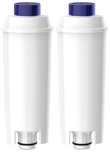 2 Pack Water Filter for Delonghi Coffee Machine - Compatible with De'Longhi Water Filter DLSC002, ECAM, Esam, ETAM, BCO, EC Series Coffee Machine, Reduces Limescale and Improves Flavour
