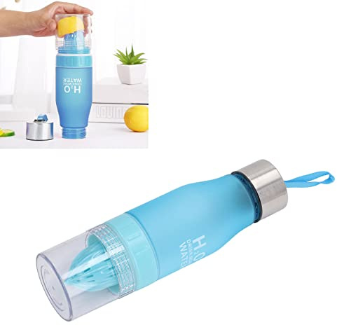 Ejoyous Presse-jus de Citron, Bouteille D'infuseur de Fruits, D'œufs, Bouteille de Presse-agrumes, D'eau Infusée 650 Ml avec Passoire de Base et Lanière pour le Sport, le (BLUE)