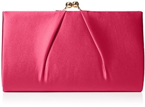 Swanky Swans Mira Satin Classic Frame Bag, Damen Clutch, Pink (Fuschia), 5.1x12x20.8 cm (W x H L)